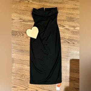 TUBE SPLIT BACKLESS MIDI DRESS